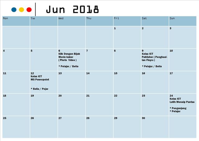 kalender aktiviti jun 18