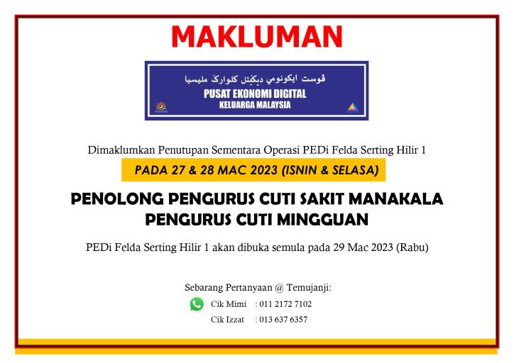 Notis Penutupan Cuti Sakit 2023