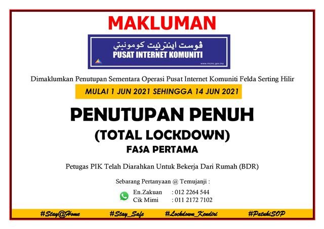 lockdown notis PIK Serting