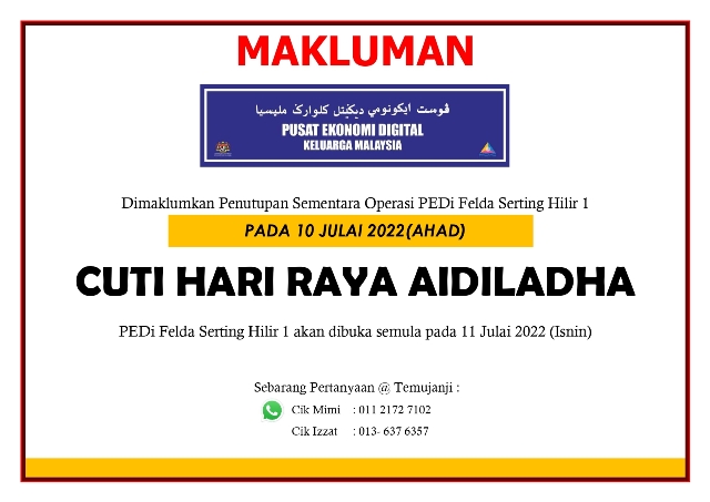 notis penutupan Hari Raya Aidiladha page 0001